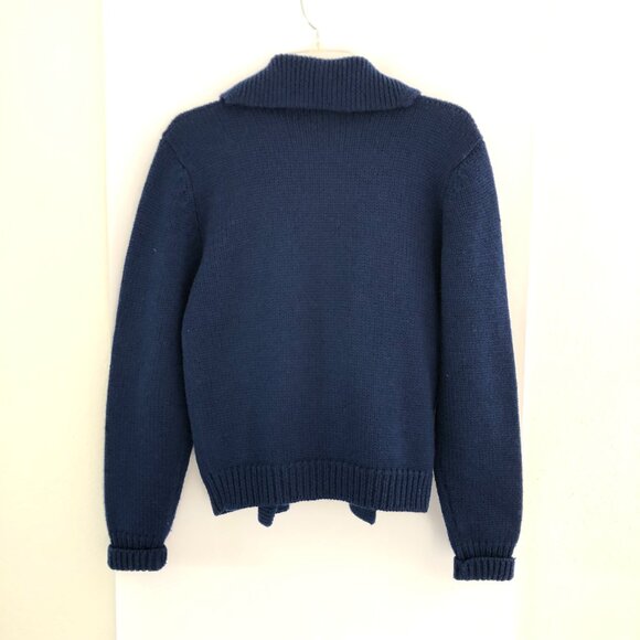 Vintage Calvin Klein Unisex Sweater Cardigan Navy Blue Women Size S - Men XS - Picture 7 of 11